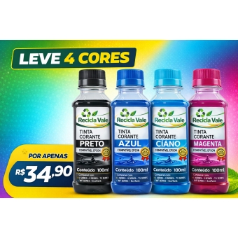 Compatível Kit 4 Tintas BC para Epson L3110 L3150 L3250 Modelo T544