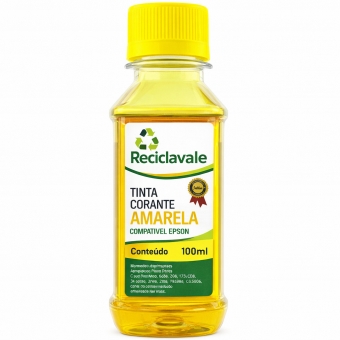 Tinta Compatível Epson 100ml Amarelo Universal Refil 100ml